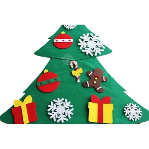 फैशन थोक में महसूस किया हुआ कपड़ा क्रिसमस घास के साथ पेड़ - Product Image 2