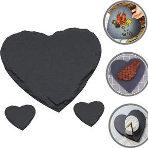 2025 nouvelles idées de produits personnalisés forme de coeur <span class=keywords><strong>noir</strong></span> naturel Rock chaleur caboteur ensemble matériel d'<span class=keywords><strong>ardoise</strong></span> Durable pour l'utilisation de la <span class=keywords><strong>peinture</strong></span> - Product Image 1