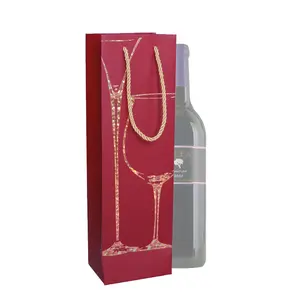 Dainty Custom Fine Single Bottle Port Wine Bags Bio-degradable Paper Cardboard Luxury Wine Packaging Boxes With Printing