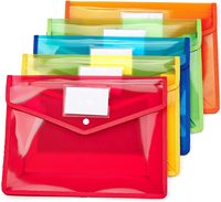 Carpeta de archivos de plástico transparente para niños y estudiantes, colorida, resistente al agua, transparente, expandible