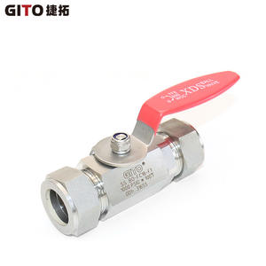 Válvula de Bola de Acero Inoxidable 316 con Control Manual, Conexión de Compresión BO, Varilla Hexagonal, Diseño de Paso Directo para Agua, 1000 PSI - Product Image 2