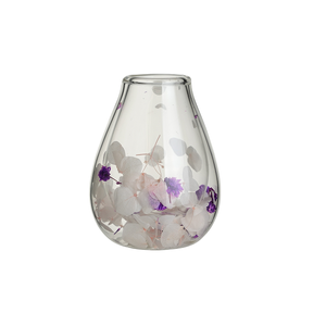 Vaso de Vidrio de <span class=keywords><strong>Doble</strong></span> Pared Más Reciente de 2025, Vajilla de Venta Caliente para Fiestas, Vaso de <span class=keywords><strong>Doble</strong></span> Pared con Flor Seca, Elegante Florero de Vidrio - Product Image 6