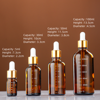 Großhandel 5ml 10ml 15ml 20ml 30ml 50ml 100ml Amber Blue Green Leeres Glas Tropfer ätherische Öl flaschen Verpackung mit Messung