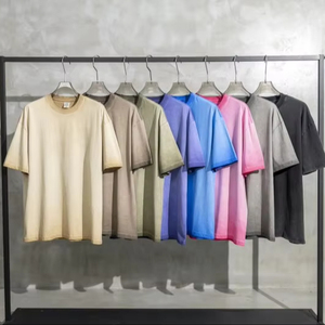 เสื้อยืดคอกลมวินเทจคุณภาพสูงสั่งทำพิเศษ สีไล่ระดับฟอกสีแบบฟรายด์ แขนสั้น - Product Image 1