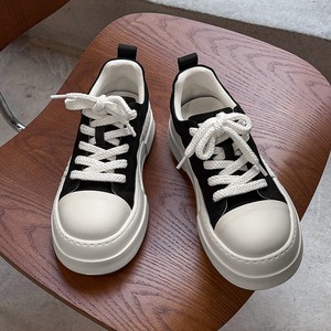 Zapatos de hombre 2026, nuevo estilo, de lona con cordones, de caña baja, versión moderna, con suela gruesa, que aumentan la altura, deportivos e informales. - Product Image 3