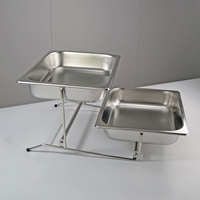 Présentoir de nourriture en acier inoxydable de qualité supérieure diviseur hôtel buffet affichage dessert gâteau support double couche support de nourriture
