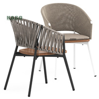 Meubles de jardin Chaise de patio Table Set Restaurant Café Moderne Rotin Dinning Lounge Sofa Chair Aluminium Rope Outdoor Chair