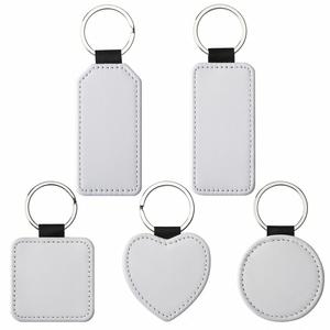 New Arrival PU <b>Leather</b> Sublimation <b>Keychain</b> Blanks Glitter for Custom Photo Heat Transfer DIY Keyring Crafts & Wholesale - Product Image 4