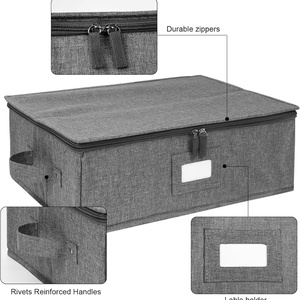 Best-Selling Plate and Dish <b>Storage</b> <b>Box</b> Durable Cationic <b>Fabric</b> Tableware Container - Product Image 3