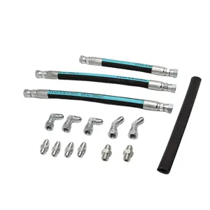 High Pressure Oil Pump Hose Lines Kit & Crossover Fittings for Ford 7.3L Powerstroke Diesel