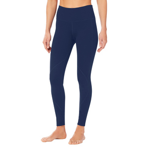 Custom <strong>Ribbed</strong> Women's High Waist Drawstring Athletic Leggings-Breathable Quick Dry Anti-Bacterial Spandex/Polyester XS - Product Image 6