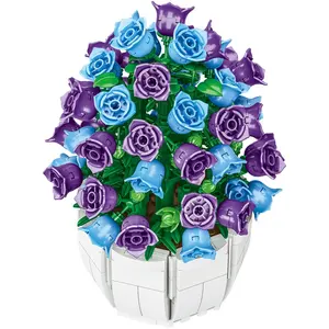 Yeni stil Zheng Bo 9101-9111 zarif çiçek blok seti oyuncaklar Bellflower Osmanthus yapı taşları DIY süslemeleri hediye kızlar için