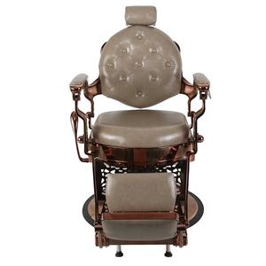 Chaise de barbier vintage de luxe rose et or à vendre ; Chaises de beauté robustes avec grande pompe ; Équipement de beauté capillaire de salon en gros - Product Image 2