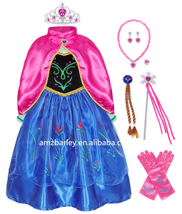 Disfraz de Princesa de las Nieves Anna con Capa y Joyas para Niña, Vestido de Fiesta, Éxito de Ventas 2023 para Halloween y Navidad - Product Image 3