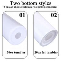 Grosir Tumbler Stainless Steel Dinding Ganda 20 oz untuk Sublimasi, Model Pipih Ramping dengan Tutup dan Sedotan untuk Kopi