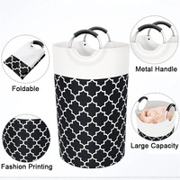 Sac à linge pliable en coton grande capacité avec poignée en aluminium pour le rangement domestique et la salle de bain des vêtements et des jouets