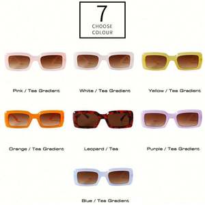 Lunettes de soleil carrées rétro tendance 2022, couleurs bonbon, petites lunettes de soleil rectangulaires aux couleurs gelée - Product Image 5