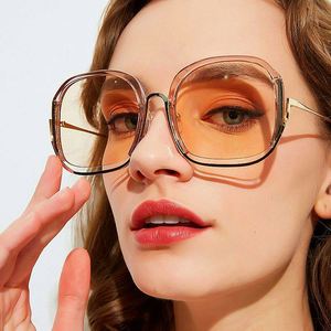 Nouvelles Lunettes de Soleil Carrées Rétro pour Femmes 2019 avec Logo Personnalisé, Monture Transparente Large, Protection UV400, Demi-Monture Oculos - Product Image 3
