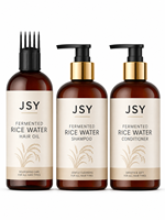 Kit de Soins Capillaires à l'Eau de Riz Fermentée Marque Blanche : Shampoing, Après-Shampoing, Huile Capillaire Nourrissante – Fabricant OEM ODM, Fournisseur en Gros