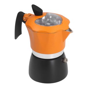 Cafetière à expresso italienne Moka Pot pour cuisinière <span class=keywords><strong>avec</strong></span> couvercle transparent 3 à 6 tasses <span class=keywords><strong>Percolateur</strong></span> à café en aluminium - Product Image 1