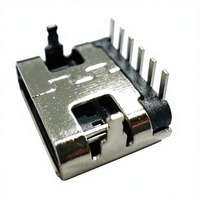 Conector USB de Alta Calidad Tipo-C Hembra de 6 Pines en Ángulo Recto, Carcasa de Acero Inoxidable, Carga Rápida 5V 3A, Marca JLC, PCB