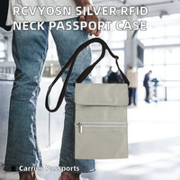 Étui de passeport à suspendre au cou, anti-RFID, ultra-léger, en nylon, avec blindage électromagnétique, pochette de sécurité antivol, meilleures ventes