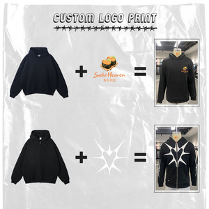 Venta directa de estilos de ropa de calle para hombres Sudadera con capucha de algodón de gran tamaño para hombres 3D Puff Print Full Zip up Hoodies Anime bordado - Product Image 4