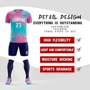 Pantalones Cortos de Fútbol Personalizados Unisex para Adultos, Cuello en V, Sublimados, que Absorben la Humedad, con Nombre, Número y Logotipo del Equipo, Ropa Deportiva - Product Image 2