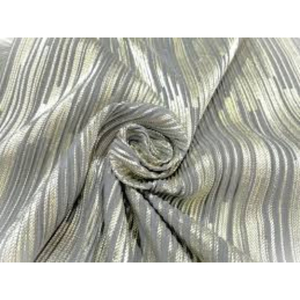 Tela Elástica Metálica Color Oro Rosa con Patrón Geométrico Abstracto, Tejido de Punto Transpirable de Peso Medio para Accesorios de Mujer - Product Image 6