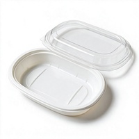 Boîte en blister PET de qualité alimentaire, base blanche, couvercle transparent, conteneur en plastique multi-compartiments pour emballage de snacks, fruits frais, plats à emporter