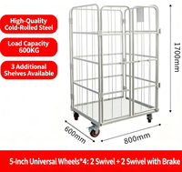 Chariot à roulettes en acier galvanisé pour la logistique d'entrepôt et la manutention des matériaux