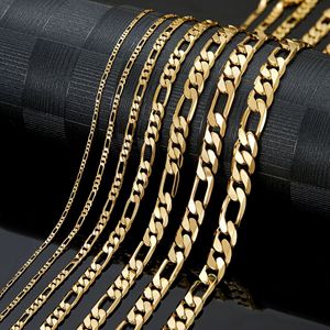 Collar de Cadena Figaro de Acero Inoxidable Chapado en Oro PVD de 14k, Estilo Hip <span class=keywords><strong>Hop</strong></span>, Ancho de 2mm, 2.5mm, 4mm, 6.5mm, 8mm, 9mm, 10mm, Venta al por Mayor - Product Image 3