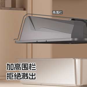Stainless Steel Top Loading Cat <b>Litter</b> <b>Box</b> With Raised Guardrail Extra <b>Large</b> Size Closed Type For Kitten - Product Image 1