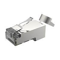 Konektor Jaringan 8P8C CAT8 10G RJ45 Terlindung, Steker Modular Ethernet RJ45 Jantan