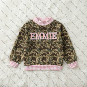 Felpa con Collo Alto Mimetica Personalizzata per Bambini, Outfit Coordinati per Famiglia, Tutina Oversize <span class=keywords><strong>Invernale</strong></span> Mimetica per Neonati - Product Image 5