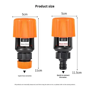 Adaptateur universel pour <span class=keywords><strong>tuyau</strong></span> d'<span class=keywords><strong>arrosage</strong></span> en plastique pour la <span class=keywords><strong>cuisine</strong></span> et le jardin, pour usage agricole, orange - Product Image 2