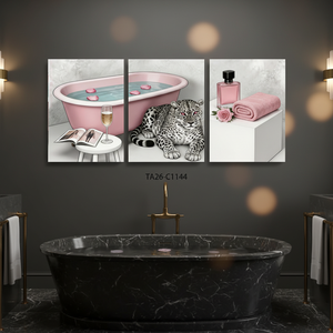 Tableau mural abstrait Glam Pink Bathtub, impression <span class=keywords><strong>sur</strong></span> toile encadrée, peinture Pop Art personnalisée pour la décoration intérieure - Product Image 6