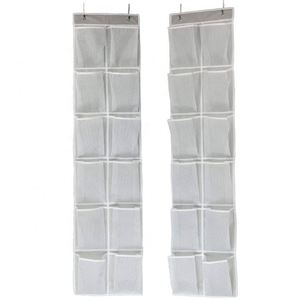 2 Pack Over the Door <b>Shoe</b> Organizers with 24 Large Mesh Pockets Durable Hanging <b>Shoe</b> Holder Polybag Packed - Product Image 1
