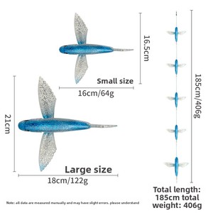 En gros, <span class=keywords><strong>Leurre</strong></span> de pêche à la traîne Flying Fish Daisy Chain 185cm 406g, montage 1+4, en plastique souple et métal, pour thon, marlin, pêche en haute mer depuis bateau - Product Image 3
