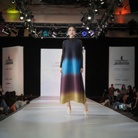 Robe midi plissée dégradée 2025, style Miyake, taille empire, extensible, grande taille, décontractée, pour le printemps et l'été