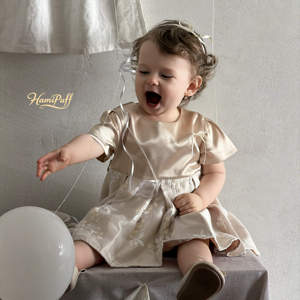Vestido <span class=keywords><strong>de</strong></span> <span class=keywords><strong>Bautizo</strong></span> Elegante <span class=keywords><strong>para</strong></span> Bebé Niña, Tela Satén Suave y Elástica, Forro <span class=keywords><strong>de</strong></span> Algodón Transpirable, <span class=keywords><strong>para</strong></span> Boda, Cumpleaños, Sesión <span class=keywords><strong>de</strong></span> Fotos - Product Image 1