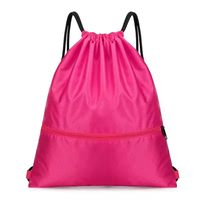 Sac de shopping professionnel à cordon de serrage, logo personnalisé, impression sérigraphique, polyester 210D, avec poignées, imperméable, sport, extérieur