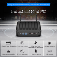Komputer Industri Mini Tanpa Kipas Ihomemix Intel Core I5 5200U DDR3 Dual RJ45 LAN Ethernet Dual COM RS232 Win 10