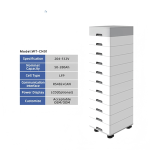 Stacked Lithium <b>Iron</b> Phosphate 200Ah IP54 Outdoor Solar Energy Storage System for Home Emergency - Product Image 1