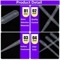 0.2/0.5/1/2/3/5 // 10 ml Pipette de transfert Pasteur de laboratoire pipette de transfert en poly compte-gouttes en plastique jetable