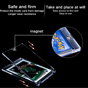 Grosir plastik tebal bening aluminium kartu bisbol kaku <span class=keywords><strong>Toploader</strong></span> satu casing sentuh pelindung tempat kartu magnetik - Product Image 4