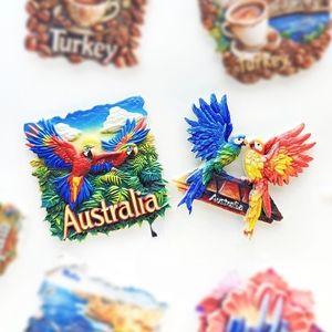 맞춤형 호주 냉장고 자석 여행 기념품 회사를위한 현대적인 스타일 3D 앵무새 마그네틱 냉장고 자석 - Product Image 1