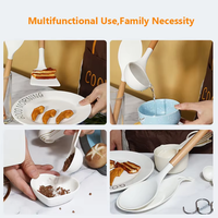 Ensemble de 33 ustensiles de cuisine en silicone avec support, kit d'accessoires de cuisson antiadhésifs avec manche en bois pour la cuisine à domicile, vente en gros OEM