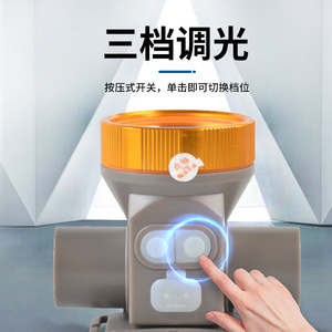 ไฟหน้าแบบ LED 2000mAh ความสว่างสูง ชาร์จใหม่ได้ ระยะ 100-199 เมตร ชาร์จผ่าน USB สำหรับงานกลางแจ้ง ตกปลา เหมืองแร่ - Product Image 3