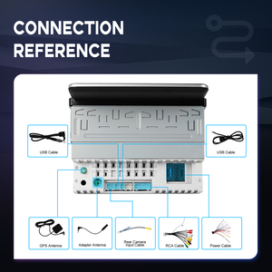 Podofo 7'' 4+64G 1 Din Autoradio Android Stéréo Autoradio Sans Fil CarPlay/Android Auto GPS WIFI FM RDS AI DSP BT EQ OEM Factory - Product Image 4